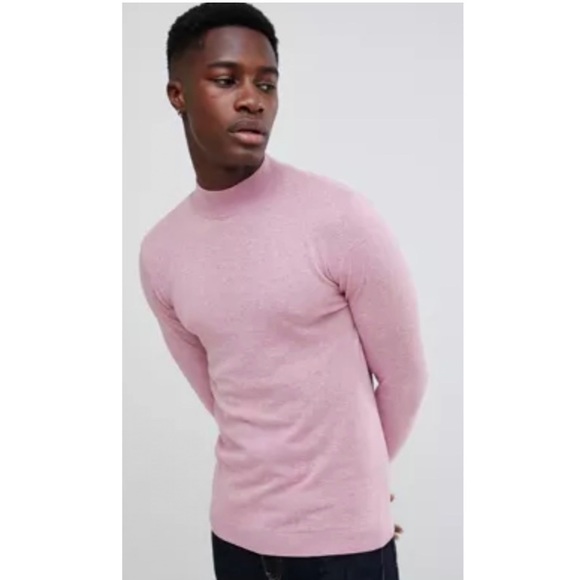 ASOS Other - ASOS Men’s Mock Neck Lightweight Turtleneck In Pink